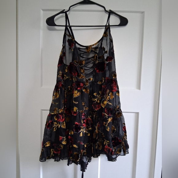 NWT Dolls Kill Widow Befallen Romance XL Sheer Floral Mini Dress!! - Picture 1 of 12